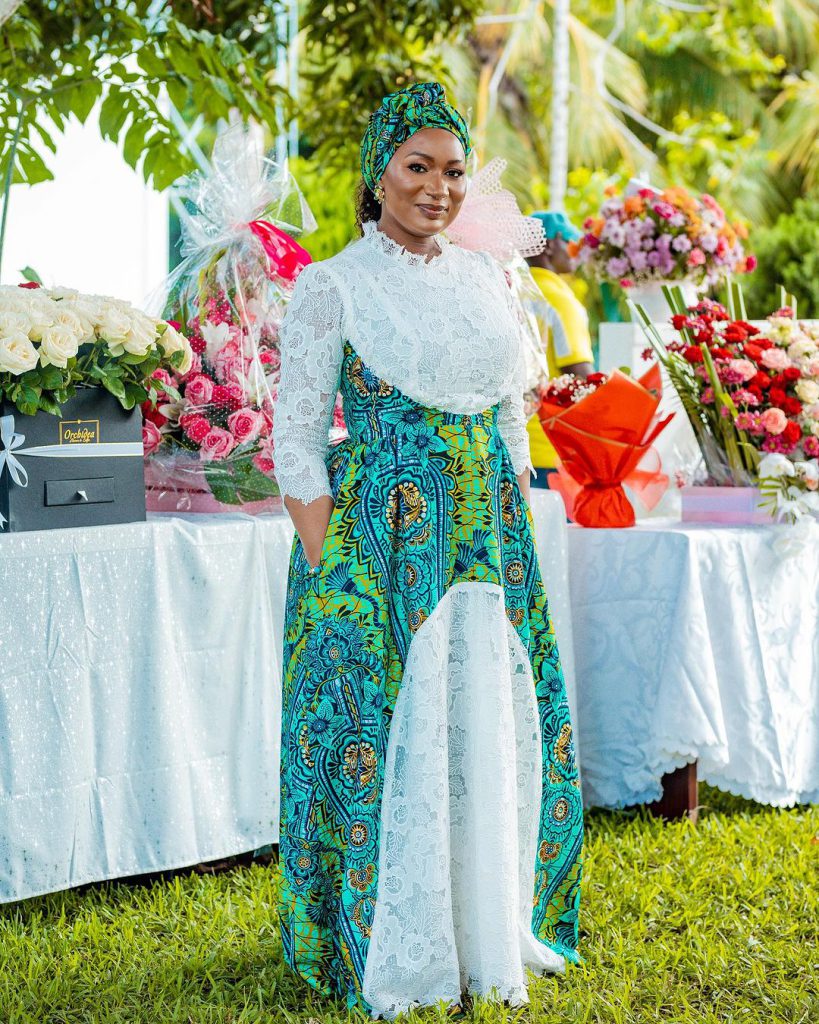 Latest Samira Bawumia Lace with ankara mix Dress.