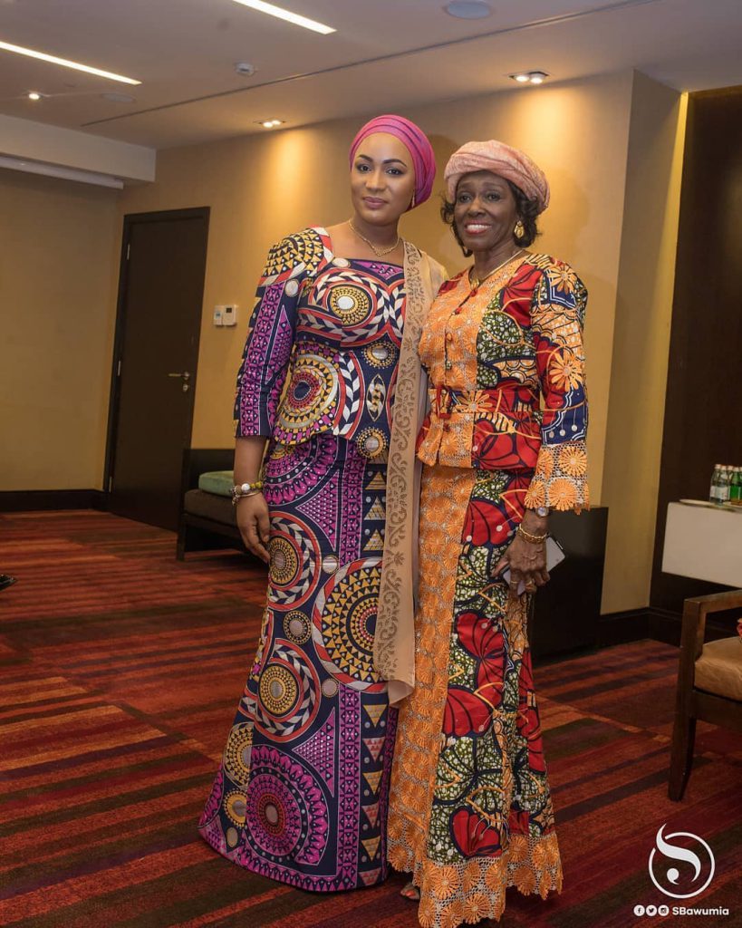 Samira Bawumia and Nana Konadu in Kaba and Slit style with HeadWrap.